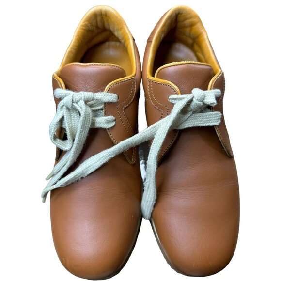 Hermes Women SIZE EU 37 US 6.5 Quick Sneakers Low Shoes Flat Leather Orange - Picture 4 of 12